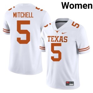 Womens Limited College Football Texas Longhorns White #5 Adonai Mitchell Jersey 487269-730
