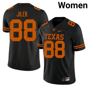 Women College Football Black Stitched Charlie Jilek #88 Longhorns Jersey 443942-144