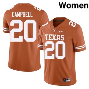 Women Official Orange UT College Football Earl Campbell #20 Jerseys 358673-809