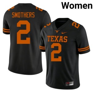 Womens Player College Football #2 University of Texas Hollywood Smothers Black Jerseys 632509-869