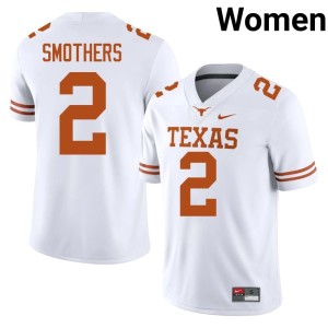 Womens Official College Football #2 White Hollywood Smothers University of Texas Longhorns Jerseys 373027-859