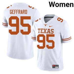 Womens White College Football University of Texas Player #95 Ian Geffrard Jerseys 167987-987