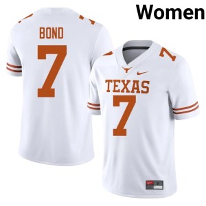 Women #7 College Football NCAA White Texas Isaiah Bond Jersey 315565-903