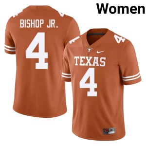 Women Jermaine Bishop Jr. #4 College Football Orange Player UT Austin Jersey 817247-253