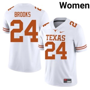 Womens #24 Texas Jonathon Brooks White High School College Football Jerseys 963041-904
