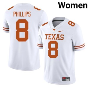 Womens Kade Phillips College Football Game White UT Austin #8 Jerseys 496993-200