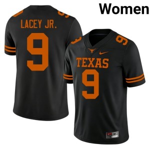 Womens Black Player Karle Lacey Jr. #9 Texas College Football Jersey 798991-323