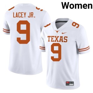 Womens White Karle Lacey Jr. Texas Replica #9 College Football Jersey 690439-755