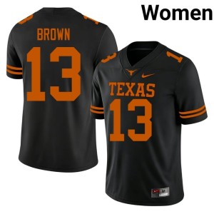 Womens Black #13 Kohen Brown High School University of Texas Longhorns College Football Jerseys 672144-108