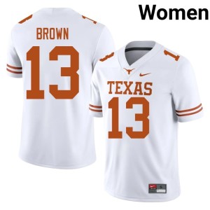 Womens College Football University White UT #13 Kohen Brown Jerseys 212066-480