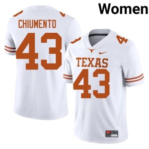Women Replica White Mac Chiumento Burnt Orange #43 College Football Jerseys 309602-756