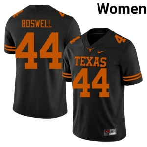 Women College Football Longhorns Black #44 Markus Boswell Limited Jerseys 537311-731