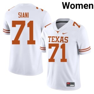 Women College Football #71 Replica White Melvin Siani The Horns Jersey 994719-540