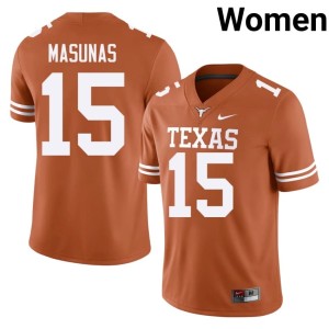 Womens Texas #15 College Football 2026 Orange Michael Masunas Jerseys 686611-775