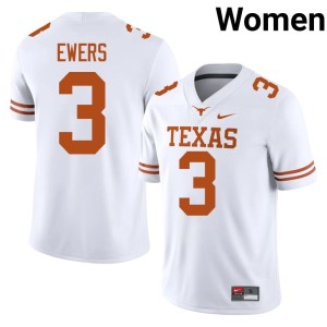 Women Stitched #3 College Football Quinn Ewers White Burnt Orange Jersey 227714-828