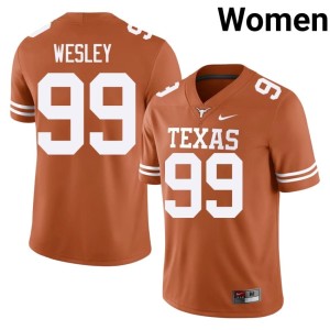 Womens Orange #99 College Football High School Richard Wesley Texas Athletics Jersey 131338-207