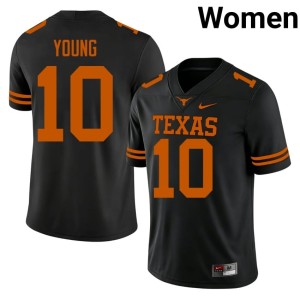 Women's College Football #10 Black Longhorns Limited Vince Young Jersey 289599-845
