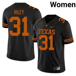 Women #31 Yaheim Riley Texas Replica College Football Black Jerseys 376362-756