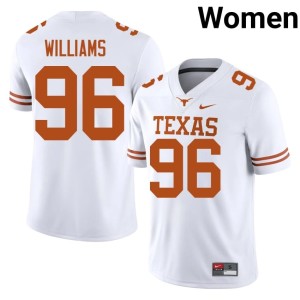 Womens #96 College Football Zion Williams Texas Longhorns University White Jersey 947404-179