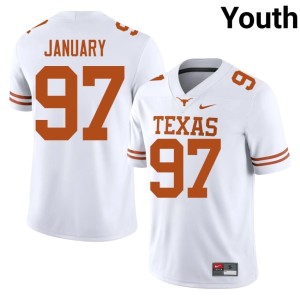 Youth #97 Limited White Alex January Texas Longhorns College Football Jerseys 943720-207