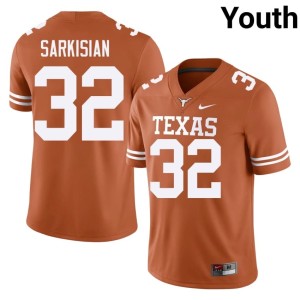 Youth UT College Football Stitched #32 Brady Sarkisian Orange Jersey 890199-706