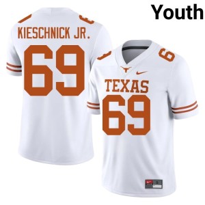 Youth #69 White College Football Burnt Orange University Brooks Kieschnick Jr. Jersey 106302-615