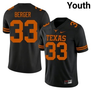 Youth Limited College Football #33 Carson Berger Black UT Longhorns Jerseys 473878-848
