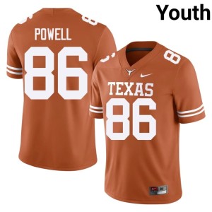 Youth College Football Orange Hudson Powell Official Texas Longhorns #86 Jersey 596424-175