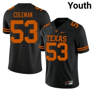 Youth Black Isaiah Coleman Longhorns #53 College Football 2026 Jerseys 103388-914