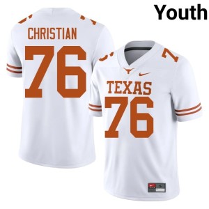Youth Jackson Christian White #76 Stitched College Football UT Jersey 148284-533