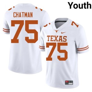Youth Jaydon Chatman #75 White College Football Texas Athletics University Jerseys 449118-847