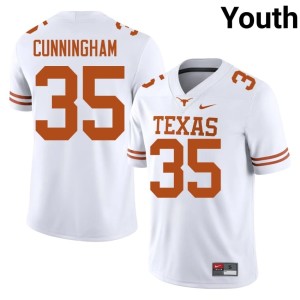 Youth UT Longhorns Embroidery College Football #37 Jonathan Cunningham White Jerseys 943408-530