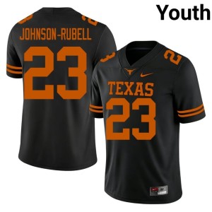 Youth Black Official Jordon Johnson-Rubell College Football Texas #23 Jersey 420997-457