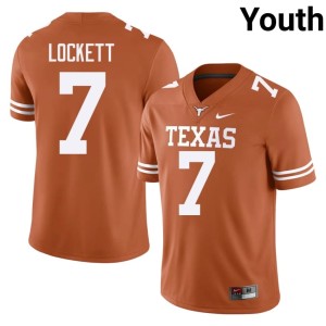 Youth College Football UT Austin #7 Orange Kaliq Lockett Official Jersey 820523-375