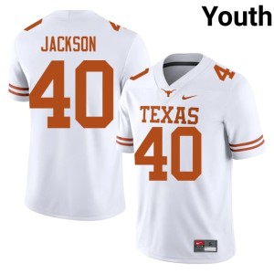 Youth #40 White Longhorns Lance Jackson Player College Football Jerseys 485492-649