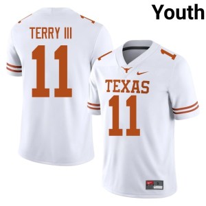 Youth Stitched UT College Football #11 Michael Terry III White Jersey 730507-337