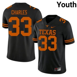 Youth Black Player Myron Charles University of Texas Longhorns College Football #33 Jerseys 870229-357