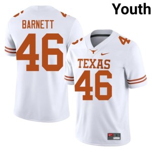 Youth Horns Spencer Barnett College Football White Player #46 Jerseys 977496-689