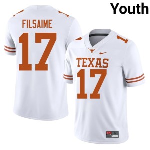 Youth College Football University of Texas #17 White Xavier Filsaime University Jersey 768605-773