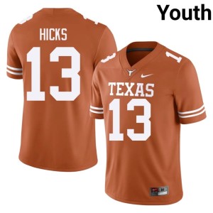 Youth #13 Zelus Hicks Orange Texas Athletics 2026-27 College Football Jerseys 606727-259