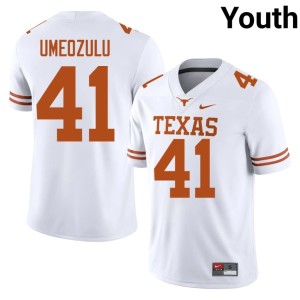 Youth #41 White Game College Football Ziky Umeozulu Longhorns Jerseys 666630-681