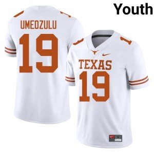 Youth White College Football 2026 #19 Zina Umeozulu UT Longhorns Jersey 938046-488