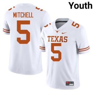 Youth Stitched UT College Football White Adonai Mitchell #5 Jerseys 351764-832