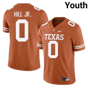 Youth Orange #0 Replica Longhorns College Football Anthony Hill Jr. Jersey 725889-397