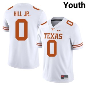 Youth 2026 White #0 College Football Burnt Orange Anthony Hill Jr. Jersey 427063-323