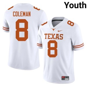 Youth Cam Coleman White Stitched College Football Texas #8 Jerseys 316100-260
