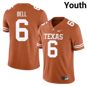 Youth College Football 2026 #6 Orange Dia Bell Longhorns Jersey 120975-374