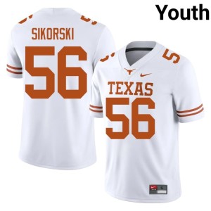Youth Texas Athletics College Football #56 Dylan Sikorski White NCAA Jerseys 454826-919
