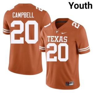 Youth #20 Orange College Football Player Earl Campbell Texas Jersey 957264-539