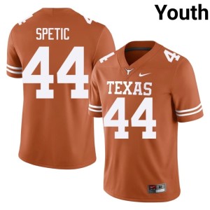 Youth Gianni Spetic Orange #44 Longhorns College Football Embroidery Jersey 421176-930